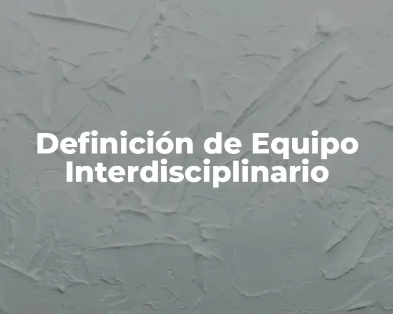 Definición de Equipo Interdisciplinario