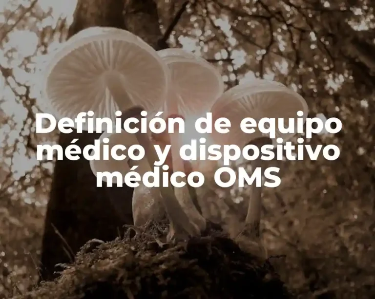 Definición de equipo médico y dispositivo médico OMS