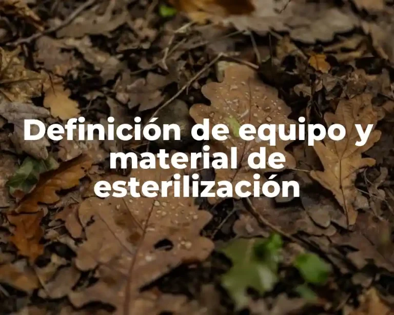Definición de equipo y material de esterilización