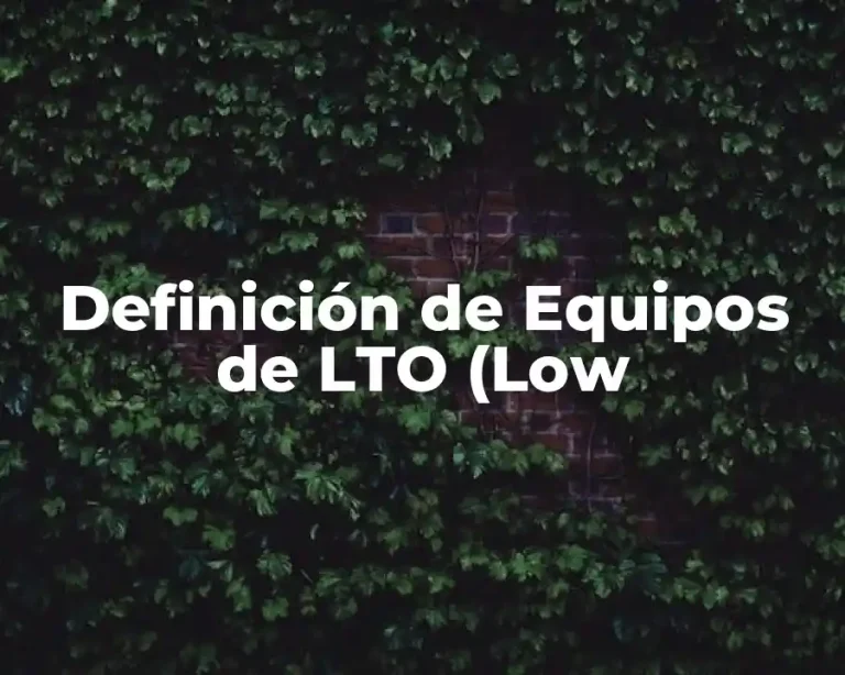 Definición de Equipos de LTO (Low
