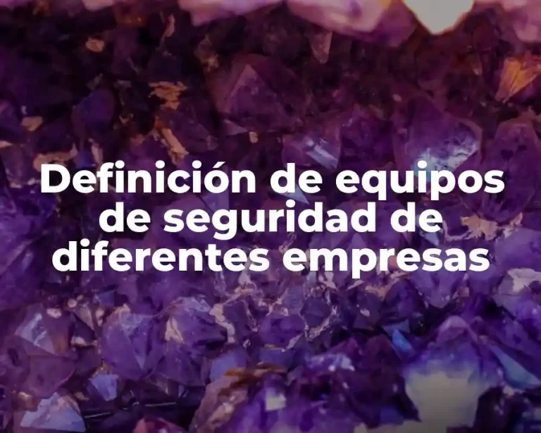 Definición de equipos de seguridad de diferentes empresas