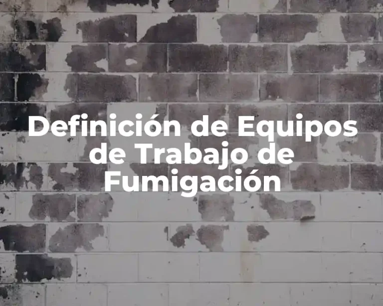 Definición de Equipos de Trabajo de Fumigación