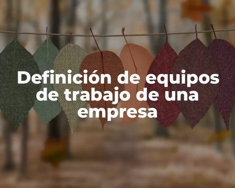 Definición de equipos de trabajo de una empresa