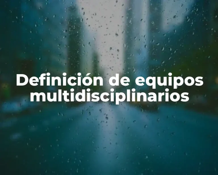 Definición de equipos multidisciplinarios
