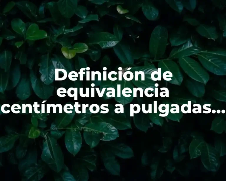 Definición de equivalencia centímetros a pulgadas pies metros