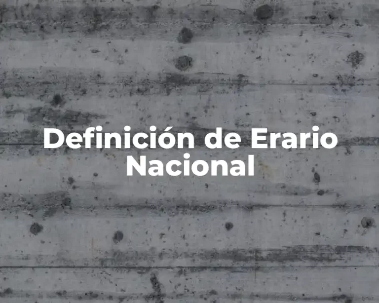 Definición de Erario Nacional