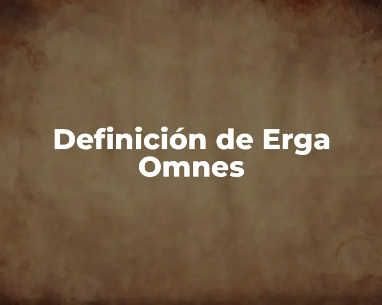 Definición de Erga Omnes