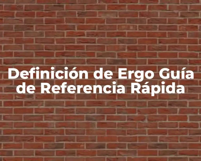 Definición de Ergo Guía de Referencia Rápida