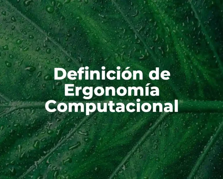 Definición de Ergonomía Computacional