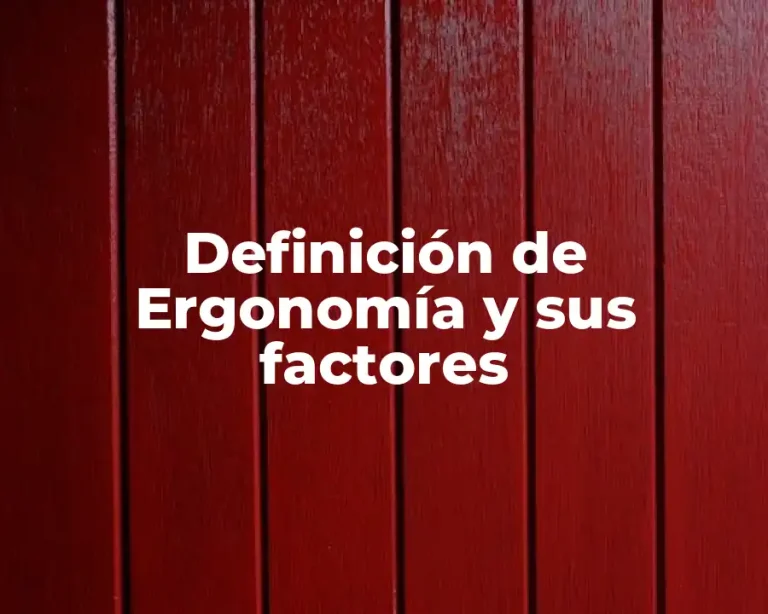 Definición de Ergonomía y sus factores