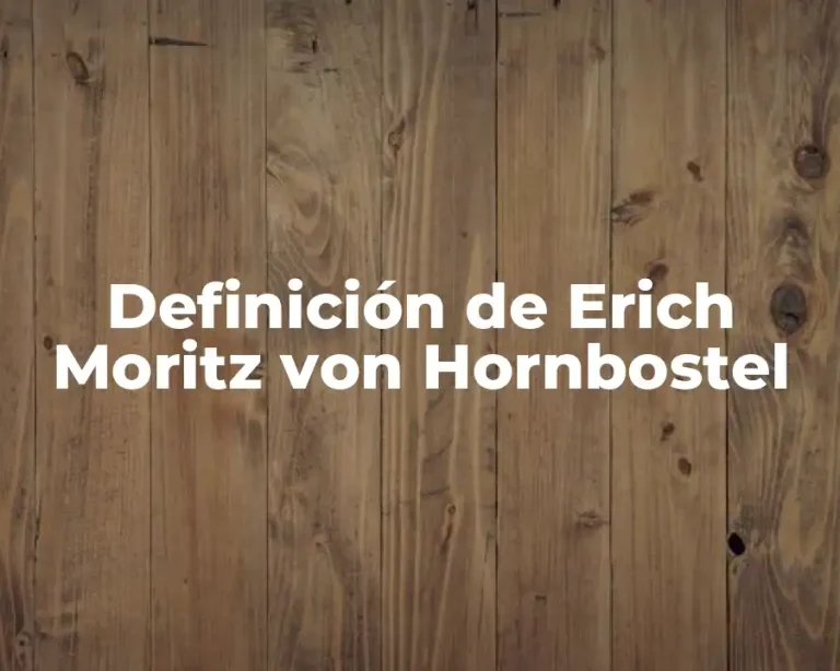 Definición de Erich Moritz von Hornbostel