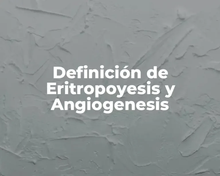 Definición de Eritropoyesis y Angiogenesis