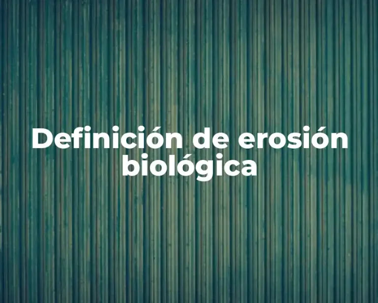 Definición de erosión biológica