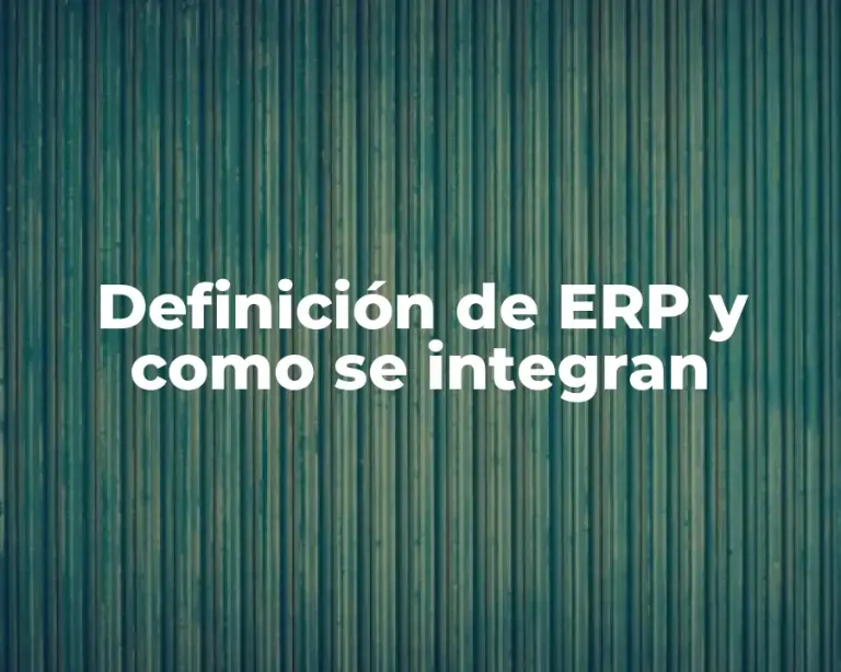 Definición de ERP y como se integran