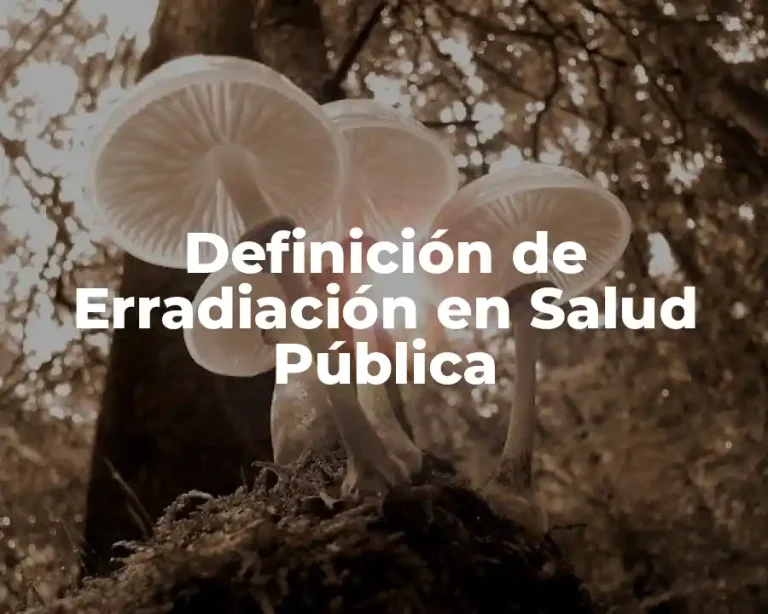 Definición de Erradiación en Salud Pública
