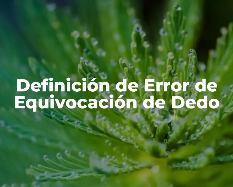 Definición de Error de Equivocación de Dedo