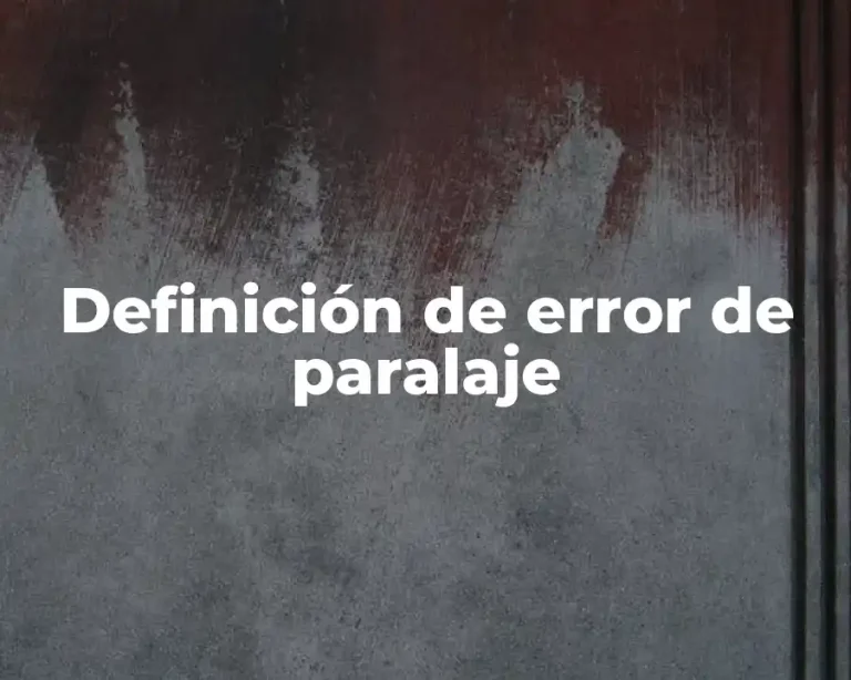 Definición de error de paralaje