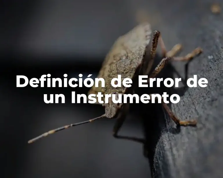 Definición de Error de un Instrumento
