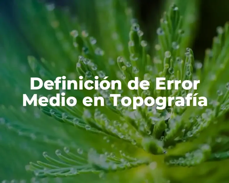 Definición de Error Medio en Topografía