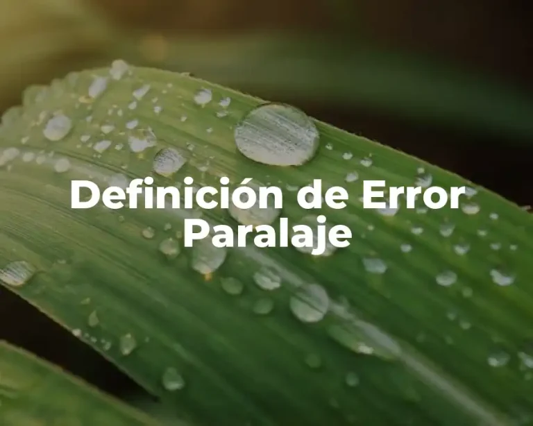 Definición de Error Paralaje