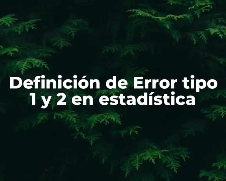 Definición de Error tipo 1 y 2 en estadística