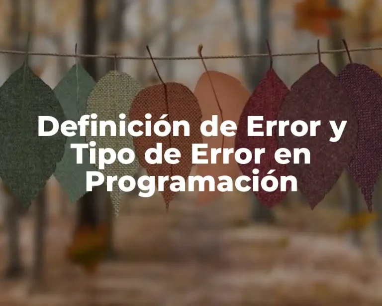 Definición de Error y Tipo de Error en Programación