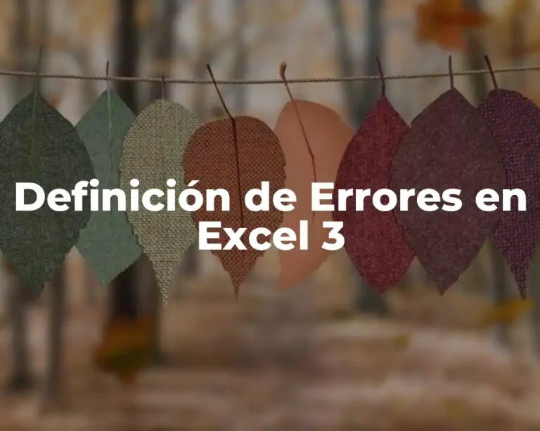 Definición de Errores en Excel 3