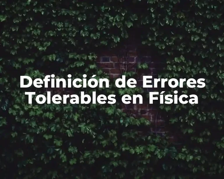 Definición de Errores Tolerables en Física