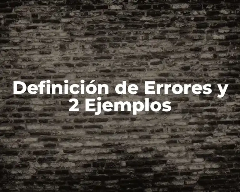 Definición de Errores y 2 Ejemplos