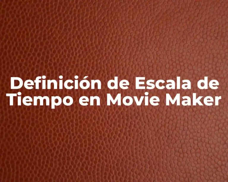 Definición de Escala de Tiempo en Movie Maker