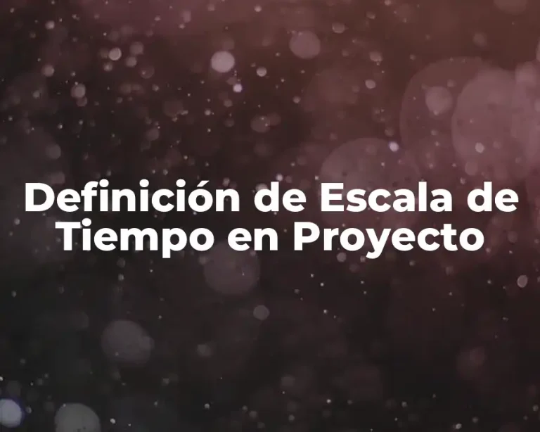 Definición de Escala de Tiempo en Proyecto