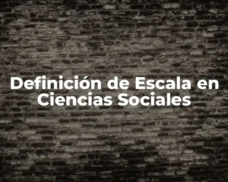 Definición de Escala en Ciencias Sociales