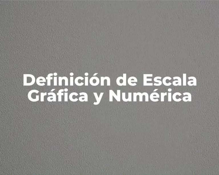 Definición de Escala Gráfica y Numérica