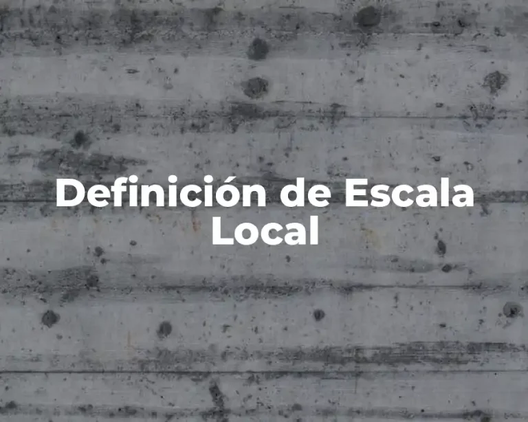 Definición de Escala Local