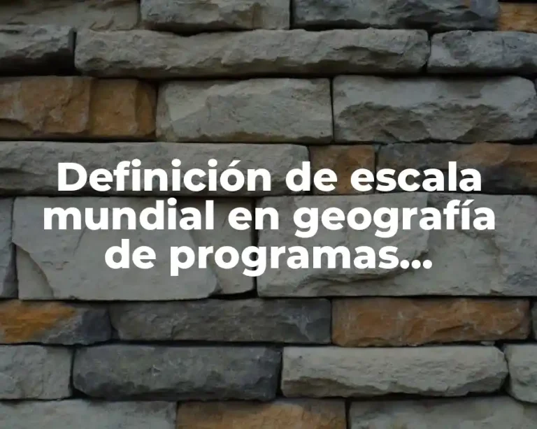Definición de escala mundial en geografía de programas tecnológicos