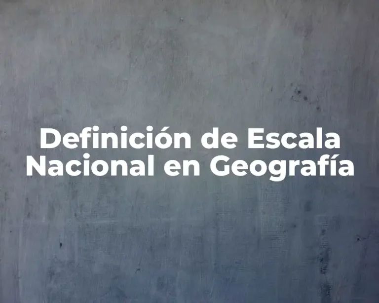 Definición de Escala Nacional en Geografía