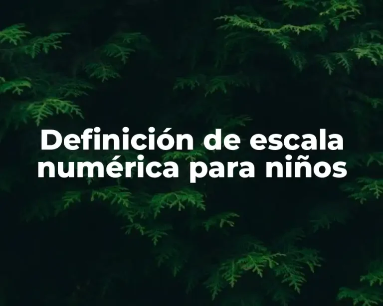 Definición de escala numérica para niños