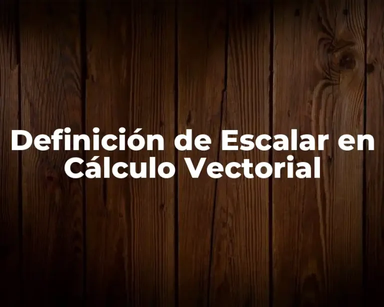 Definición de Escalar en Cálculo Vectorial