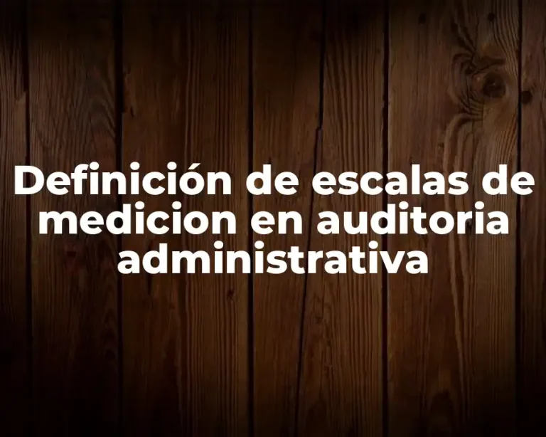 Definición de escalas de medicion en auditoria administrativa