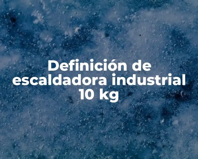 Definición de escaldadora industrial 10 kg