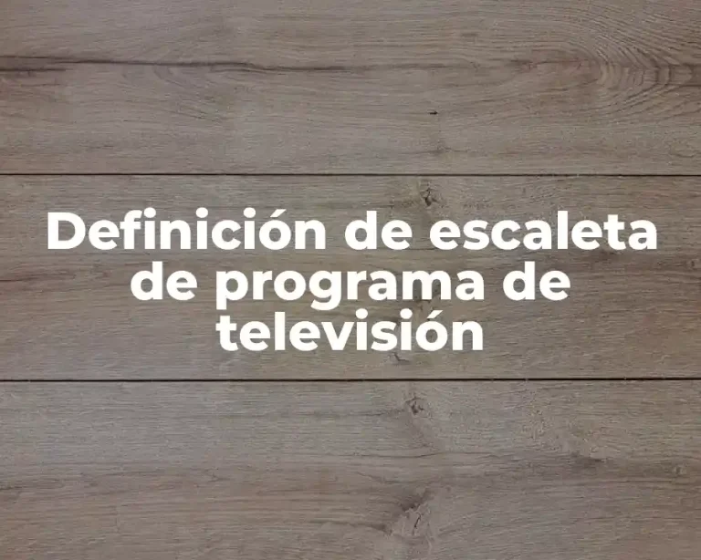 Definición de escaleta de programa de televisión