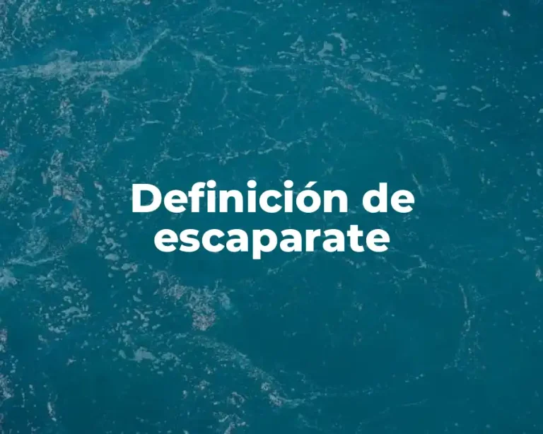 Definición de escaparate