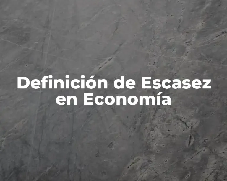 Definición de Escasez en Economía