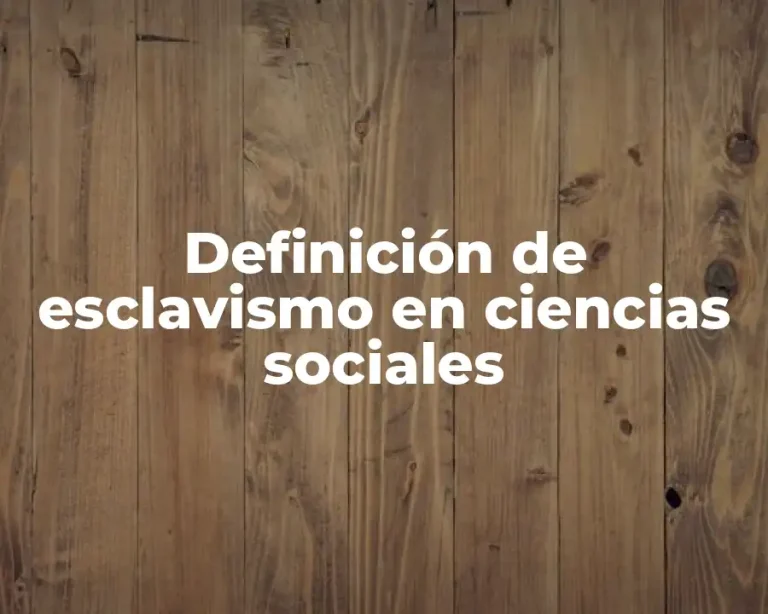 Definición de esclavismo en ciencias sociales