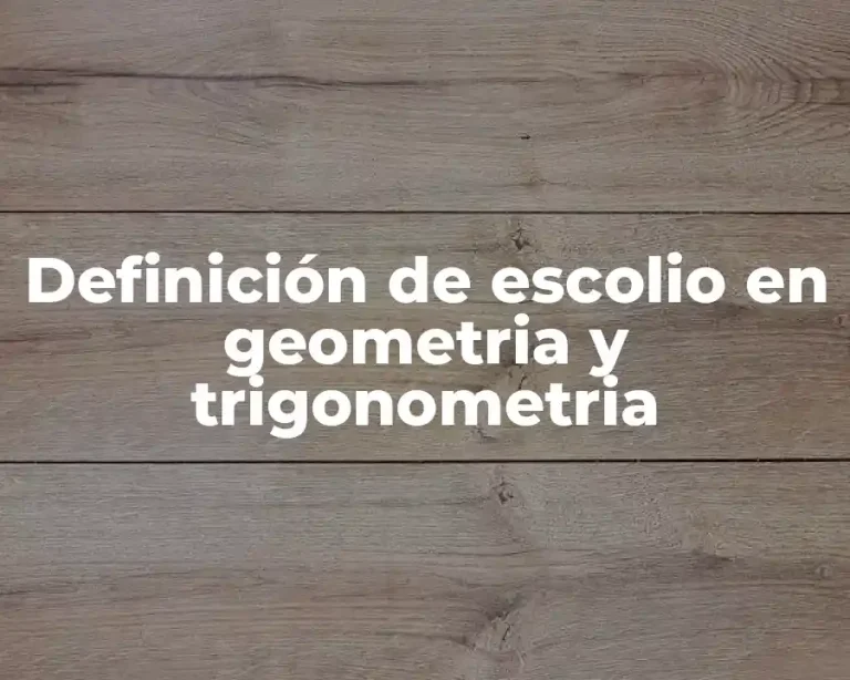 Definición de escolio en geometria y trigonometria