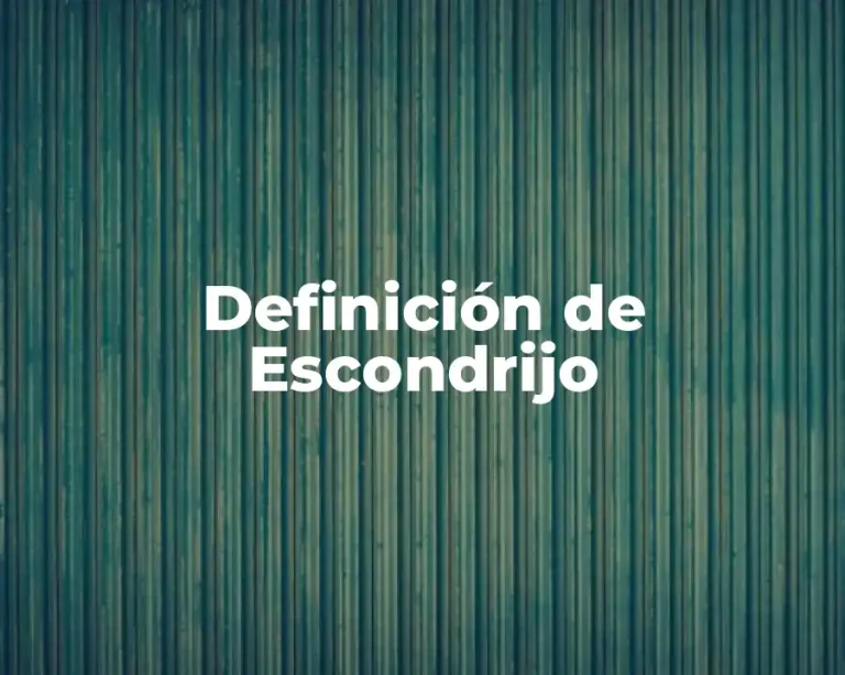 Definición de Escondrijo