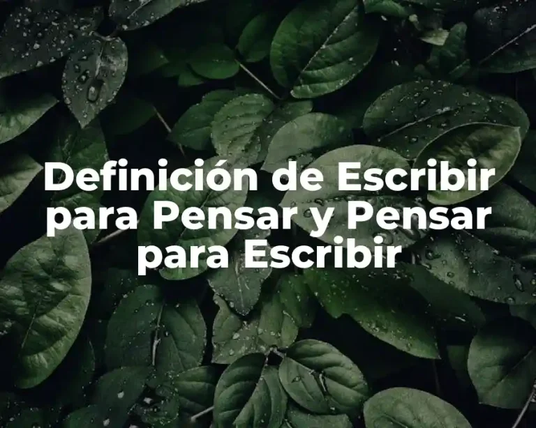 Definición de Escribir para Pensar y Pensar para Escribir