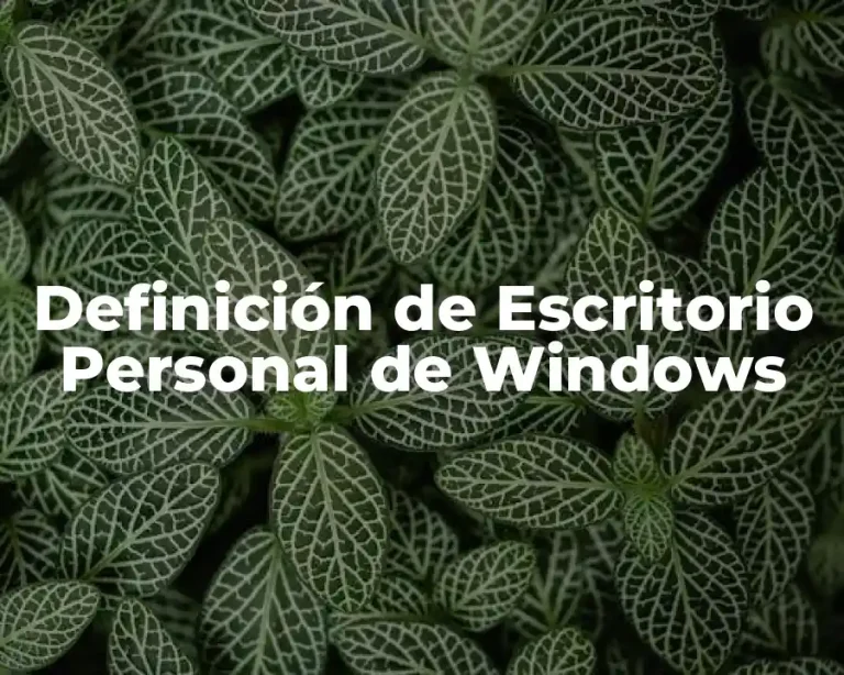 Definición de Escritorio Personal de Windows