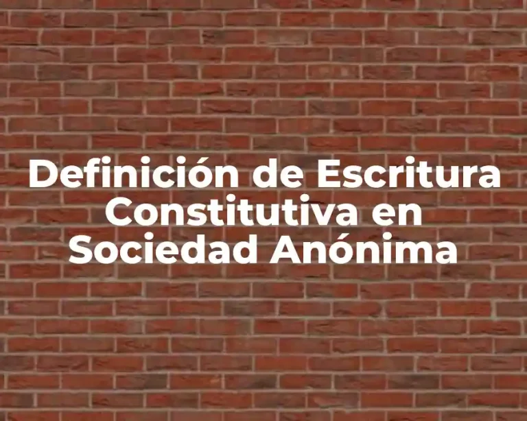 Definición de Escritura Constitutiva en Sociedad Anónima