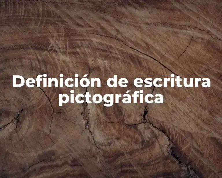 Definición de escritura pictográfica